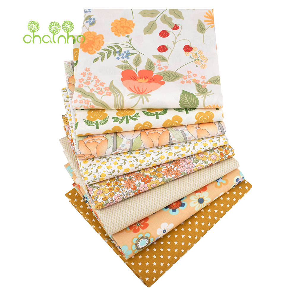 Baby Clothing Patterns - Chainho,Ginger Floral Printed Twill Cotton Fabric,Patchwork