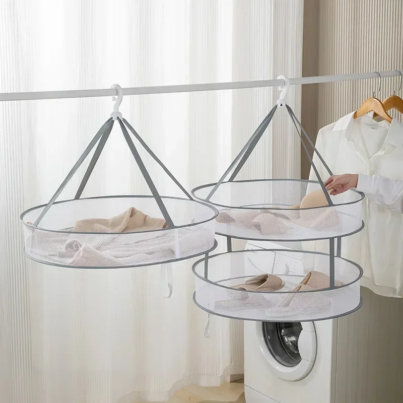 Baby Clothing Drying Rack - 1/2 Layer Clothes Dryer Basket With
