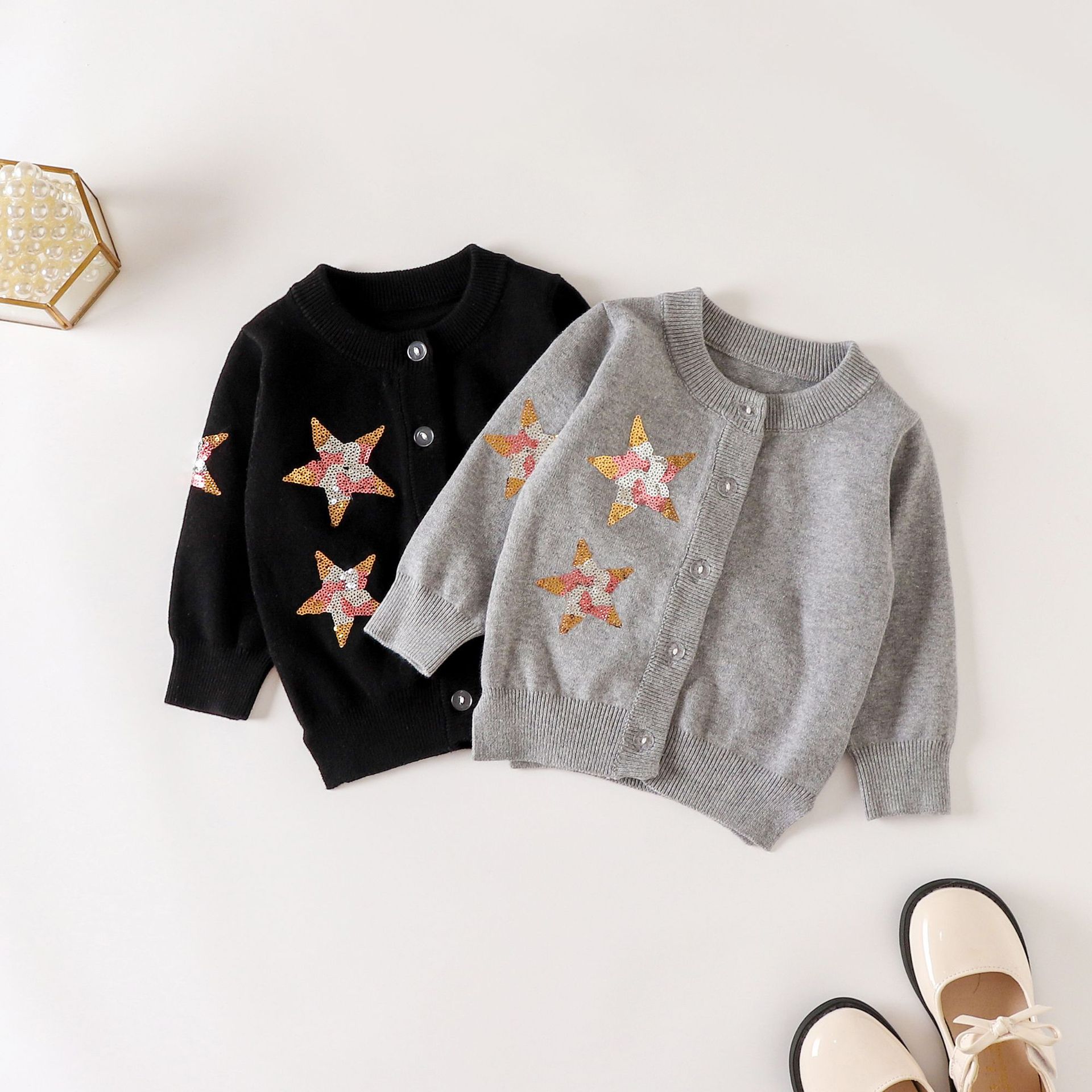 Knit Cardigan Infant - Korean Spring Autumn Girls Star Knitted