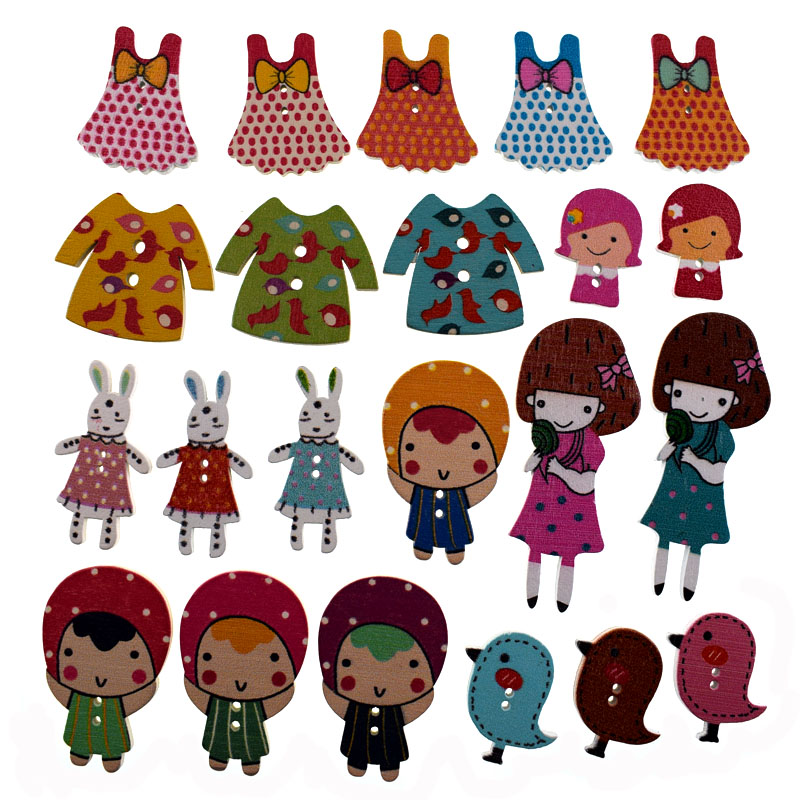 10/20pcs Mixed animals 2 Hole  - Baby Clothing Sewing recension och pris