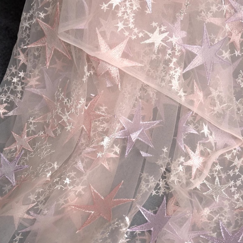 Colorful Star Embroidered Mesh - Baby Clothing Sewing recension och pris