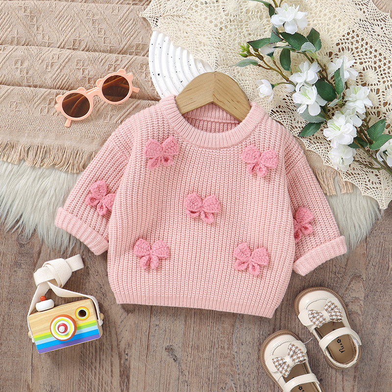 Fashion Bowknot Knitted Baby G - Baby Clothing Jumpers recension och pris