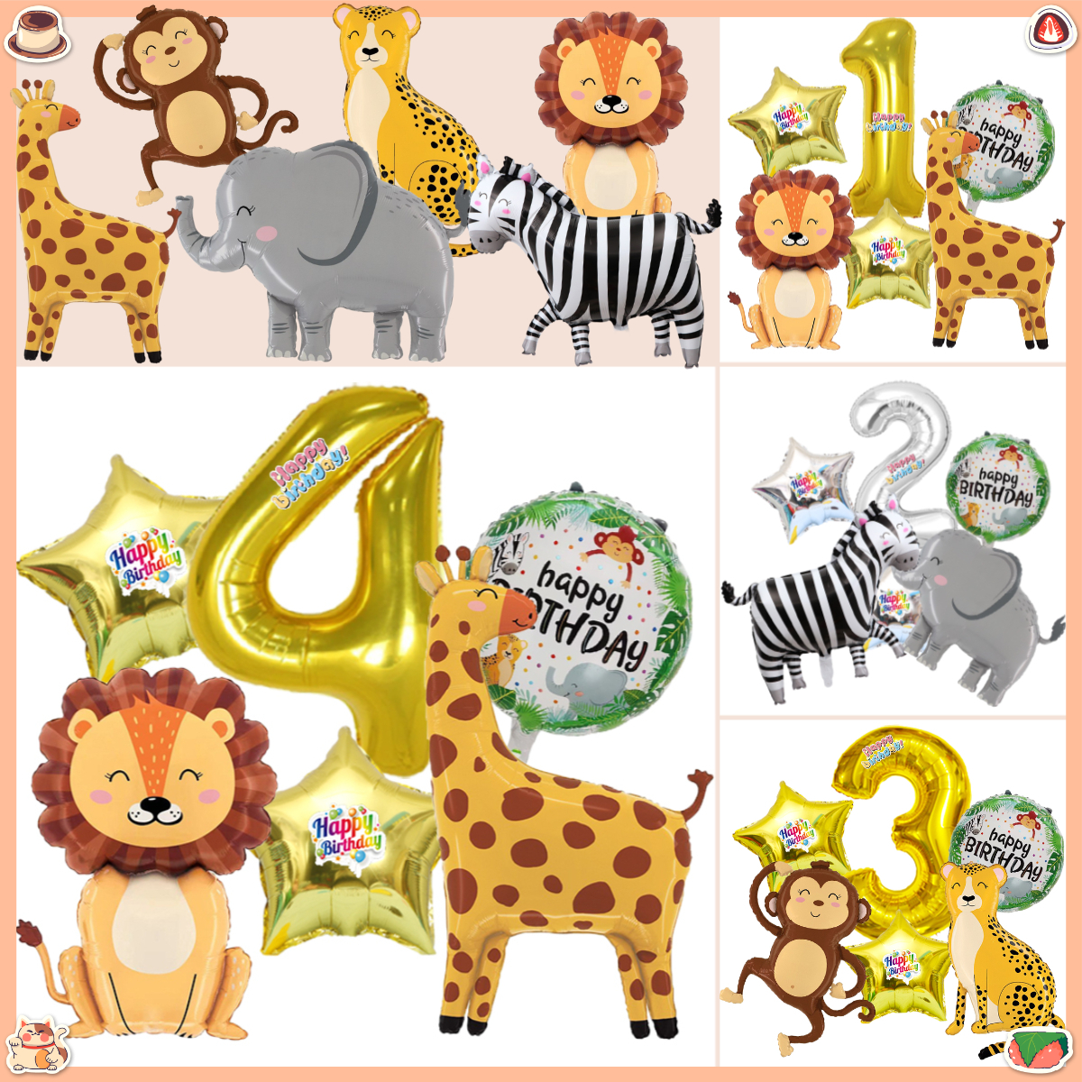 6pcs Zoo Animal Cartoon Number - Baby Zoo Clothing recension och pris