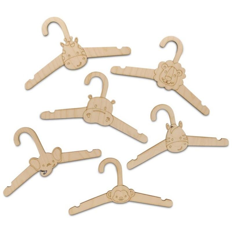 ABJI-20PCS Cute Wooden Clothes - Baby Clothing Hanging Rack recension och pris
