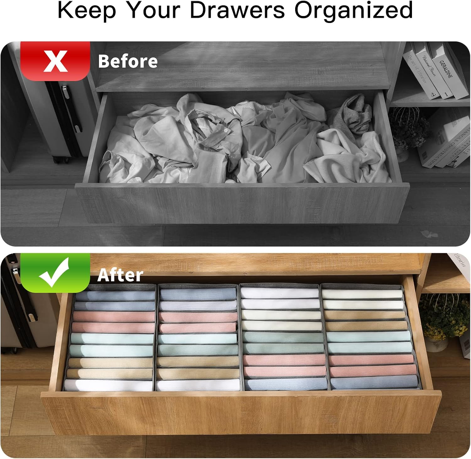 4 Pack Drawer Organizers, 10 G - Baby Clothing Images recension och pris