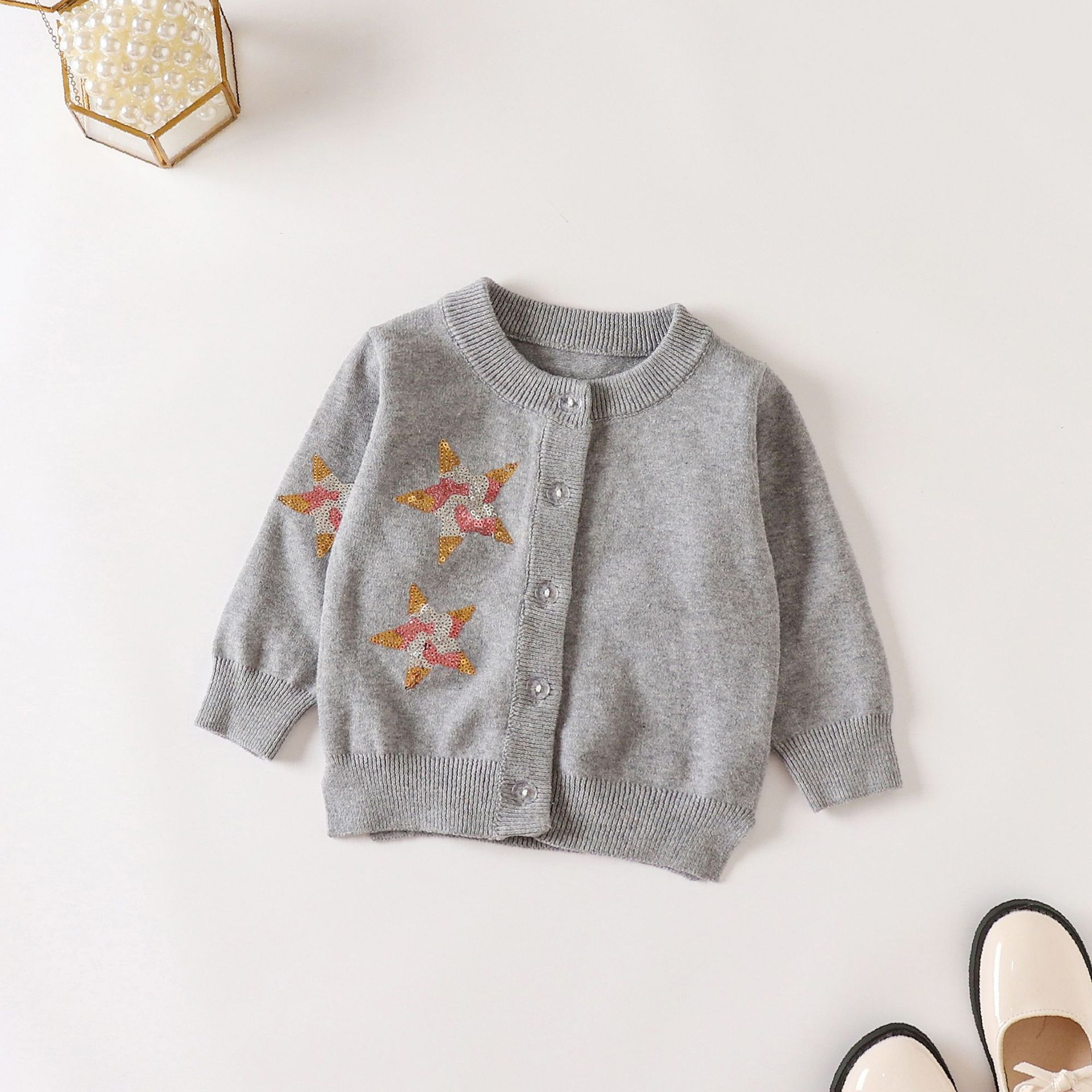 Korean Spring Autumn Girls Sta - Knit Cardigan Infant recension och pris