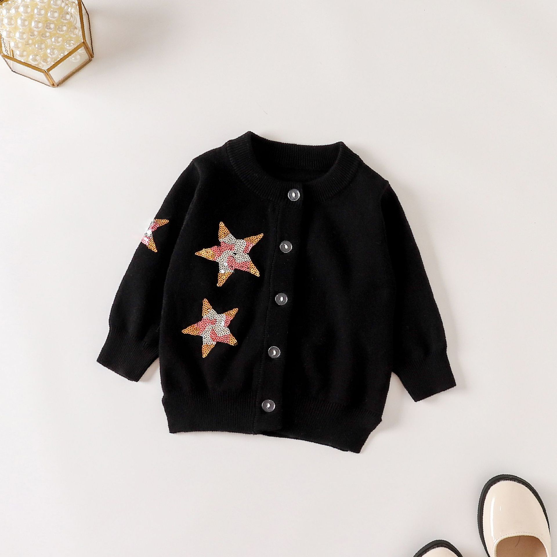 Korean Spring Autumn Girls Sta - Knit Cardigan Infant recension och pris