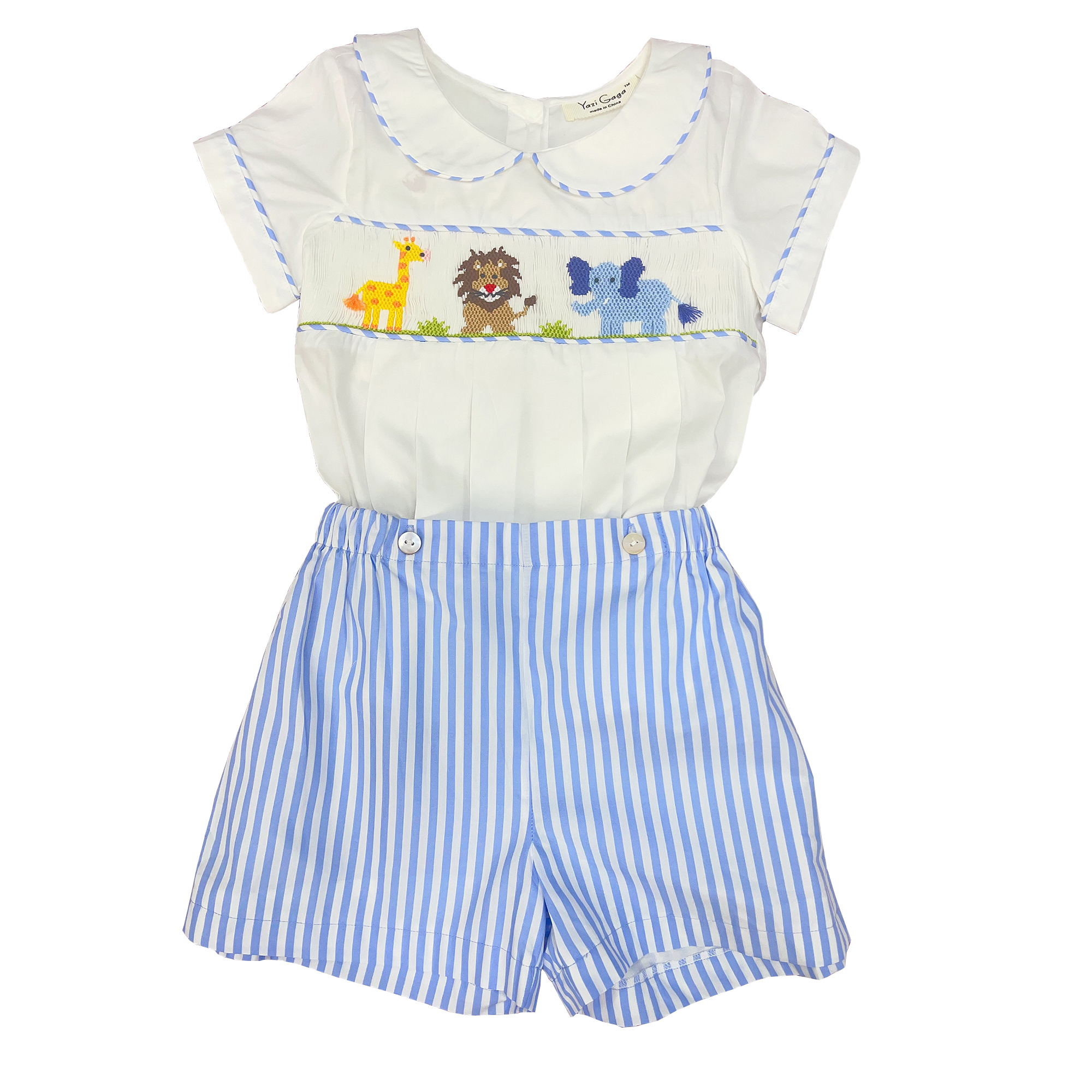 Summer Boys Zoo Smocking Set P - Baby Zoo Clothing recension och pris