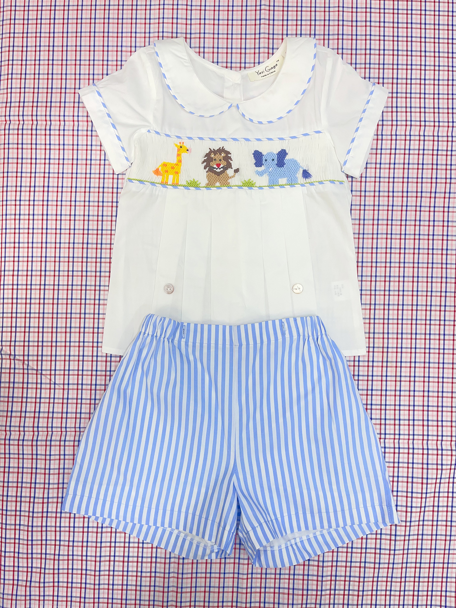 Summer Boys Zoo Smocking Set P - Baby Zoo Clothing recension och pris