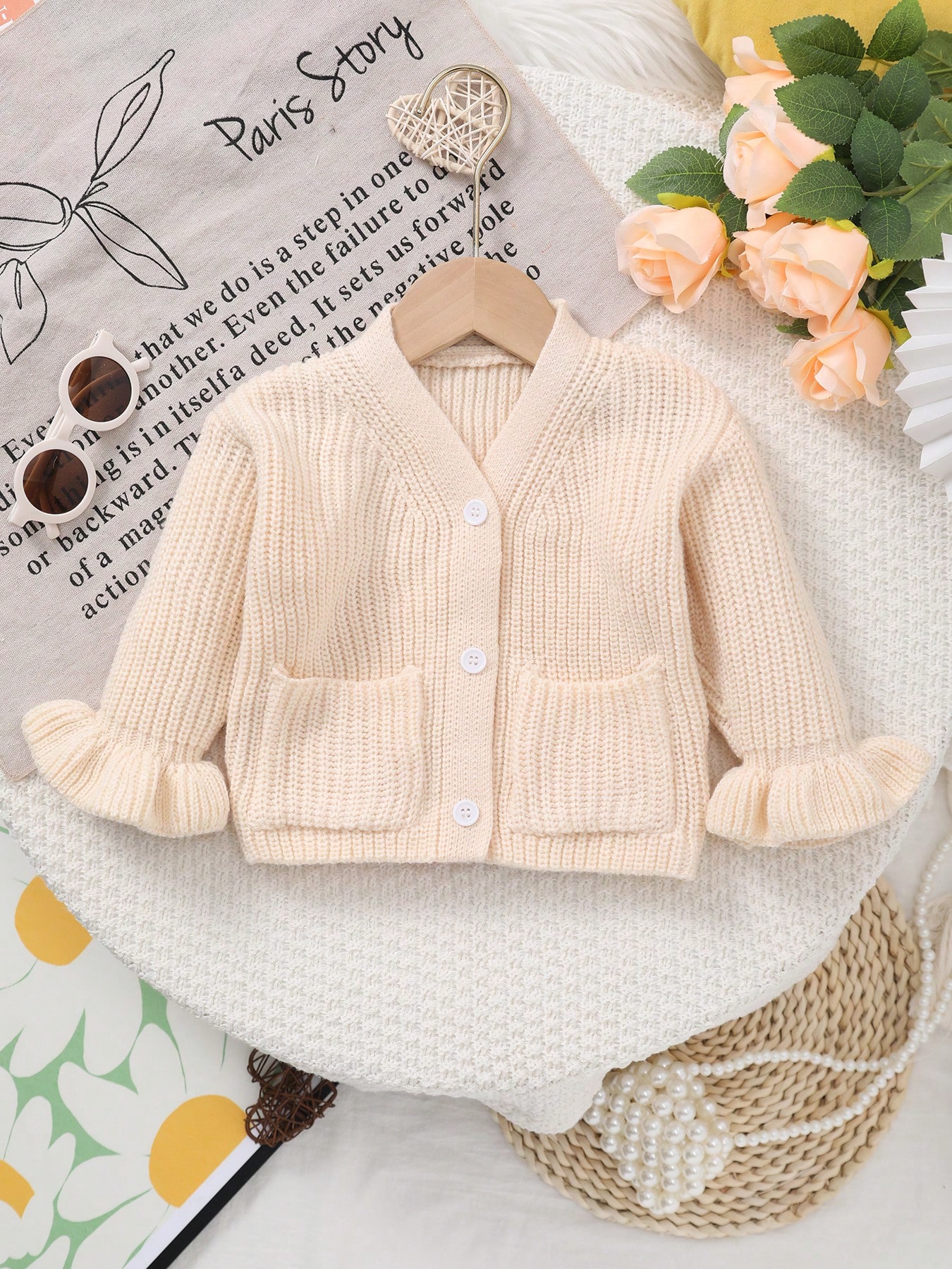 Baby Girl's Cute and Sweet Ruf - Knit Cardigan Infant recension och pris